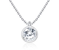 Necklace Silver Sparkling Circle SPE-82n